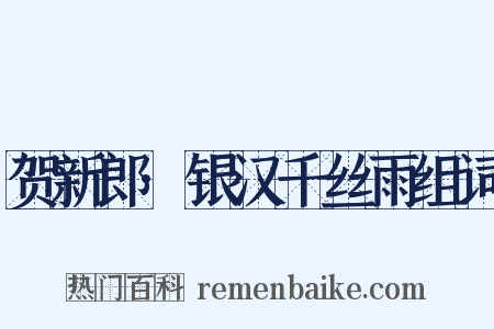 贺新郎·银汉千丝雨组词是什么意思的图片